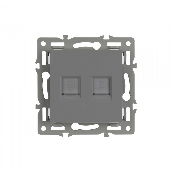 Arlight Механизм компьютерной розетки двойной SCT-MPC2-PL-GR (RJ-45, CAT6) (-)