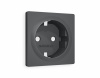 Лицевая панель ALFA (Графит Мягкое касание) для электрической розетки с заземлением QUANT AP9060