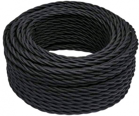 BIRONI Черный матовый Витой провод 2*1,5 50м