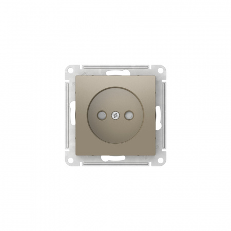 Systeme Electric AtlasDesign Шампань Розетка без заземления со шторками, 16А, мех., быстрозажим. клем.