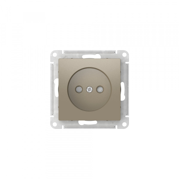 Systeme Electric AtlasDesign Шампань Розетка без заземления со шторками, 16А, мех., быстрозажим. клем.