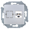 Simon 15 Алюминий Розетка ТЛФ 1-аяRJ11, винт.зажим