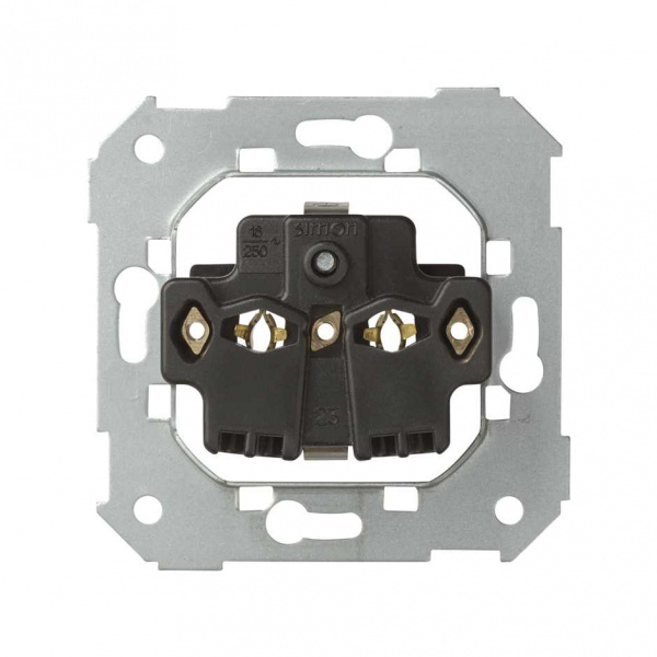 Simon 75 Мех Розетка двухполюсная 2P+E с заземлением, 16А 250В, винт. зажим