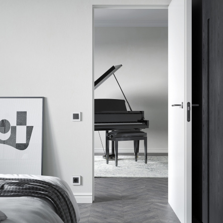 Рамка из поликарбоната на 1 пост Split белый/черный, soft-touch W0013068