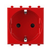 DKC Avanti Красный квадрат Розетка 2P+E со шторками 2 модуля