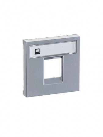 ABB NIE Zenit Серебро Накладка 1-я тел/комп розетки(для суп.2017.2,2017.3,2018,2018.5,2018.6,2018.8