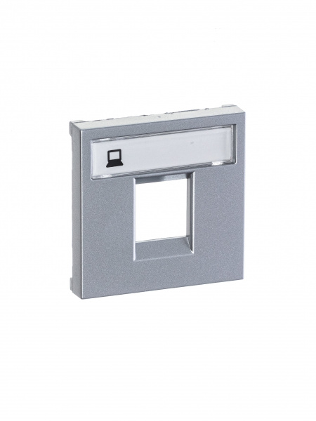 ABB NIE Zenit Серебро Накладка 1-я тел/комп розетки(для суп.2017.2,2017.3,2018,2018.5,2018.6,2018.8