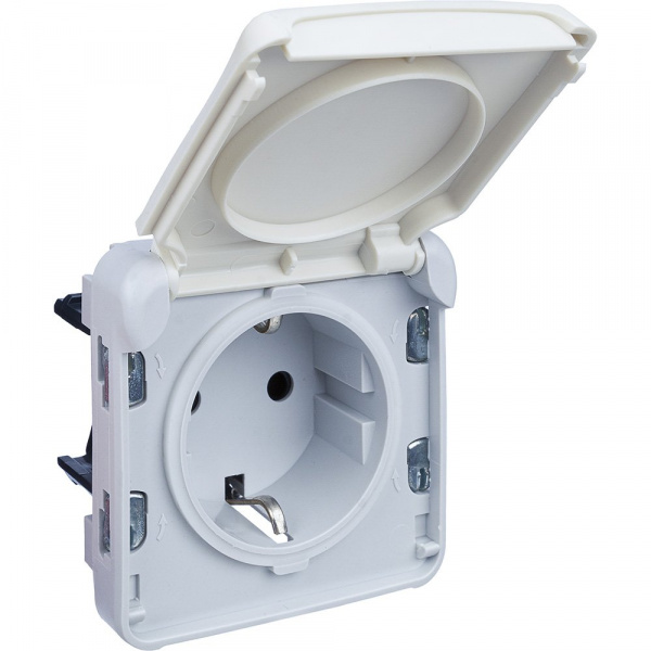Legrand Plexo Белый Мех Розетка с/з с крышкой, винтовой зажим IP55