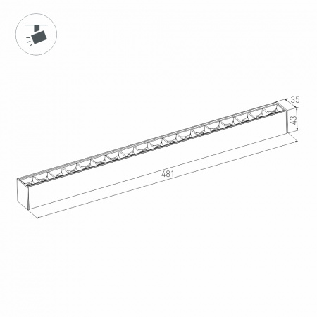 Arlight Светильник MAG-LASER-45-L480-18W Day4000 (BK, 15 deg, 24V, DALI) (IP20 Металл, 3 года)
