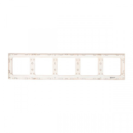EKF Стокгольм Рамка 5-местная белая с линией цвета шампань