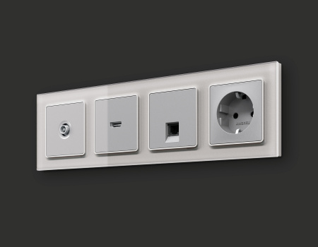 Комплект механизма розетки HDMI 2.0 ALFA MA414010 Серебро глянец 40V/500mA 2.0GHz 5-18Gbit/s QUANT