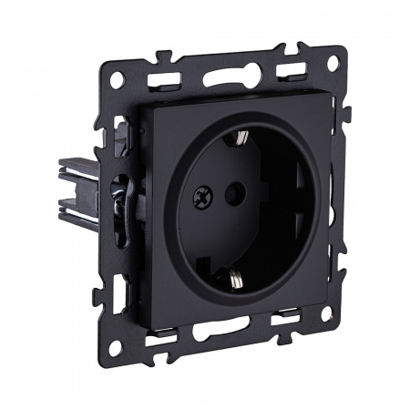 Розетка штепсельная SCHUKO 16A/250 В, черный Kollinger Asthetik AS-014BK