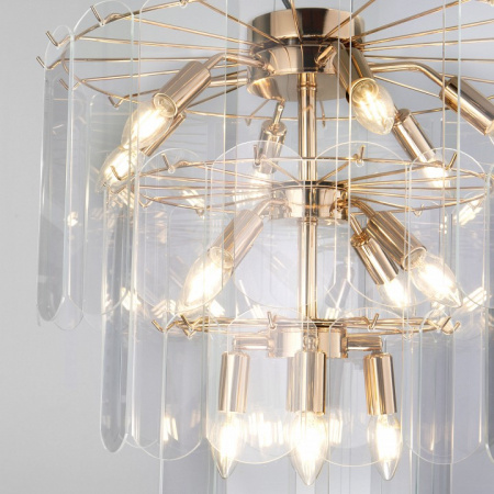 Подвесная люстра со стеклянными плафонами 60171 золото Eurosvet Claire