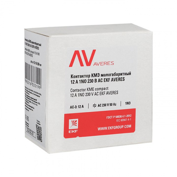 EKF  AVERES Контактор КМЭ 12А 1NC 230В АС