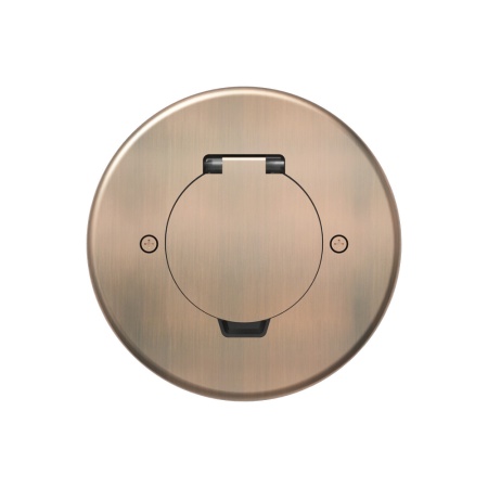 Лючок Surface 2 мод. (1 мод. 45х45 мм.), круглый, круглая крышка, красная медь, IP44, (с уст. набором