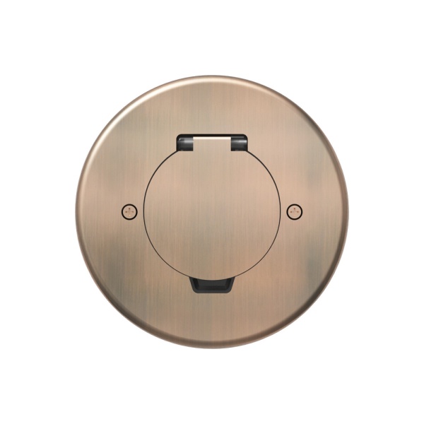 Лючок Surface 2 мод. (1 мод. 45х45 мм.), круглый, круглая крышка, красная медь, IP44, (с уст. набором