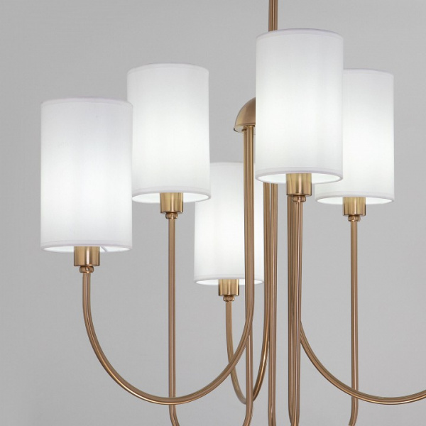 Подвесная люстра с тканевыми абажурами 60164/6 латунь Eurosvet Abbey