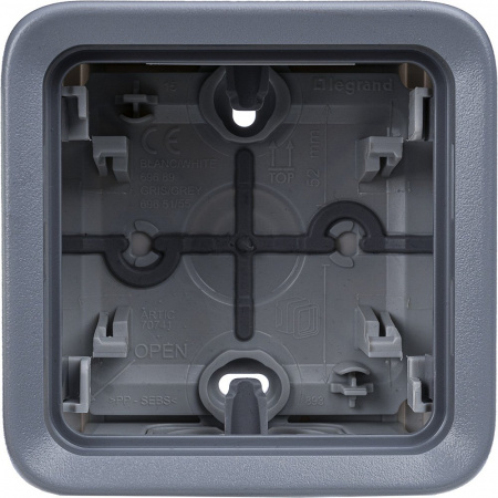 Legrand Plexo Серый Монтажная коробка 1-ая для наружного монтажа IP55