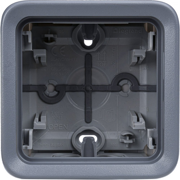 Legrand Plexo Серый Монтажная коробка 1-ая для наружного монтажа IP55