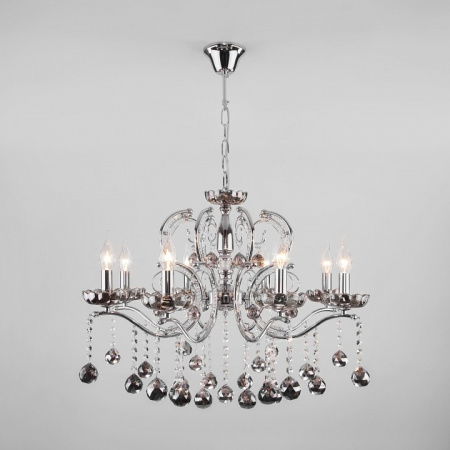 Подвесная люстра с хрусталем 10107/8 хром Eurosvet Brezza