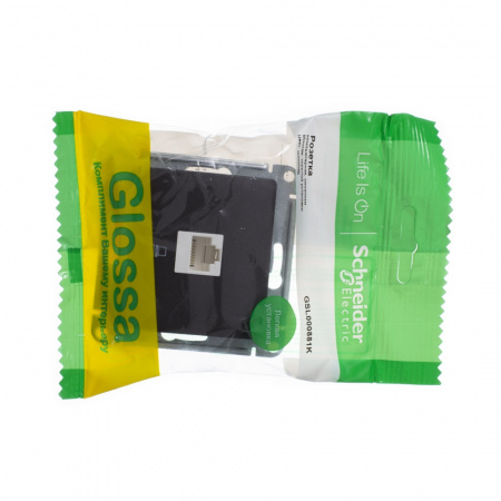 SE Glossa Шоколад Мех Розетка компьютерная RJ45 кат.5E