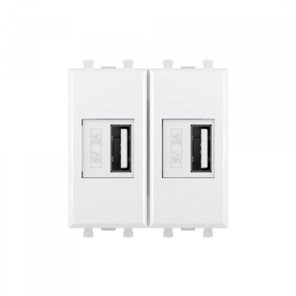 DKC Avanti Белое облако Зарядное устройство USB 2.1А 2 модуля