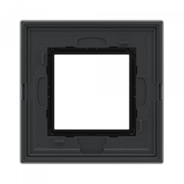 DKC Avanti Черный Стекло Рамка 2 модуля, декоративная вставка – хром