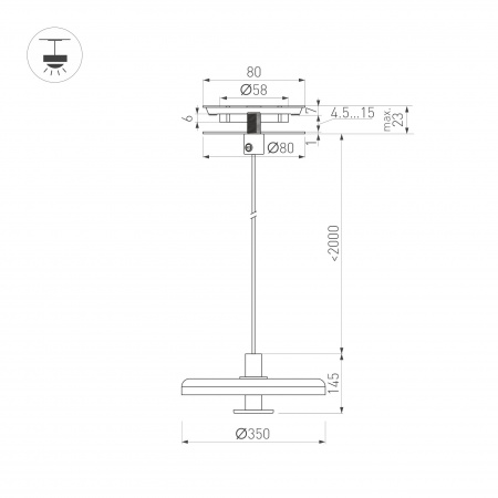 Arlight Светильник SP-KOTARO-R350-12W Warm2700 (BG-BG, 36 deg, 230V, TRIAC) (IP20)