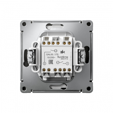 Systeme Electric ArtGallery Базальт Выключатель 2-клавишный кнопочный, 10АХ, механизм, быстрозажим. клем.