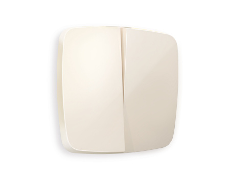 Лицевая панель OMEGA (Бежевый глянец) для 2-клавишных выключателей QUANT OP3030