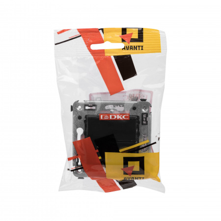 DKC Avanti Черный квадрат Розетка телефонная одинарная