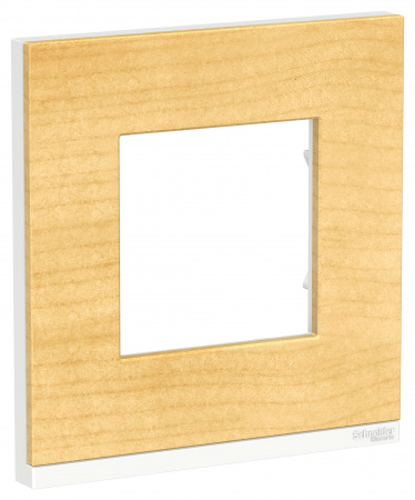 SE Unica Pure Клен/Белая Рамка 1-ная горизонтальная