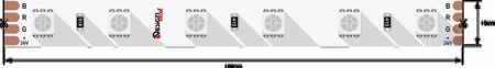 Светодиодная влагозащищенная лента DesignLed 14,4W/m 60LED/m 5050SMD разноцветный 5M 001653