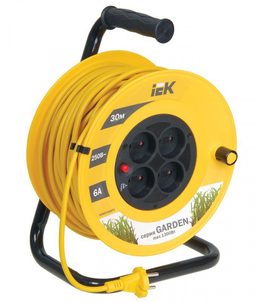 IEK Катушка УК30 с т/з 4 места 2Р/30м 2х0,75 мм2 "Garden"