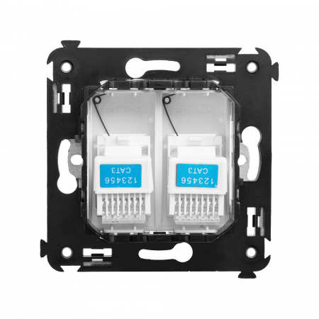 DKC Avanti Белое облако Розетка телефонная двойная