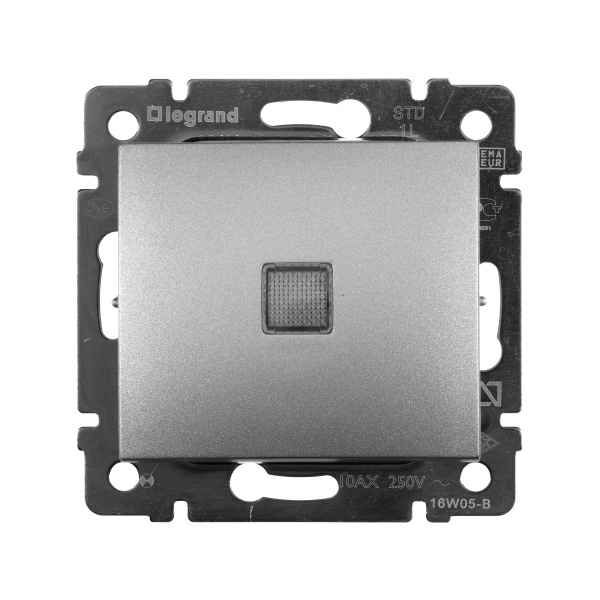 Legrand Valena Алюминий Выключатель 1-клавишный с подсветкой