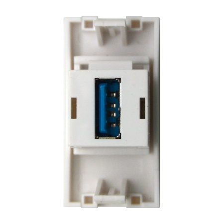 Donel Розетка информационная USB для передачи данных, 1мод., бел. (22.5х45мм), USB3.0, серия (тип) D, DECF21DW