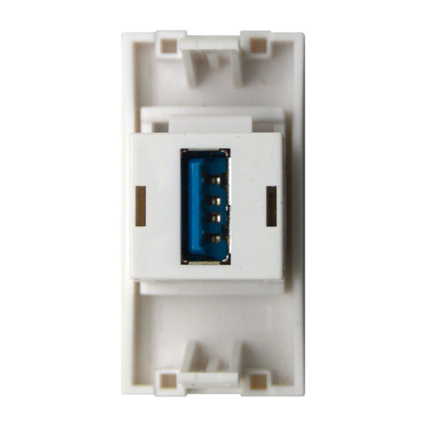 Donel Розетка информационная USB для передачи данных, 1мод., бел. (22.5х45мм), USB3.0, серия (тип) D, DECF21DW