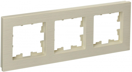 IEK BRITE DECOR Бежевый рифленый Рамка 3-м РУ-3-Бр