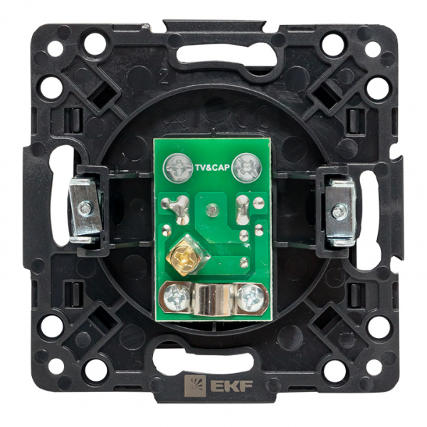 EKF PROxima Стокгольм Черный Розетка TV, 75Ом, 5-862МГц