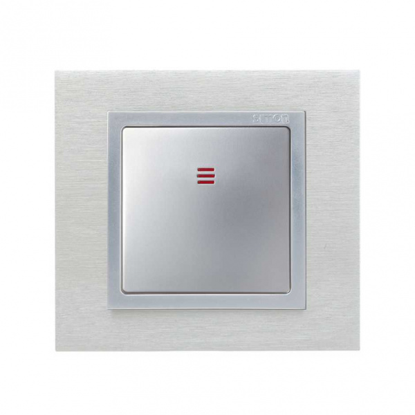 Simon 82 Алюминий Клавиша 1-ая с подсветкой