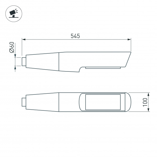 Arlight Светильник OXOR-NOXT-EMP-545x100-35W Day4000 (BK, 120 deg, 230V) IP65 (IP65 Металл, 3 года)
