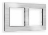 Рамка ALFA Platos (Серебро Металл шлифованный) 2-ая AF550102