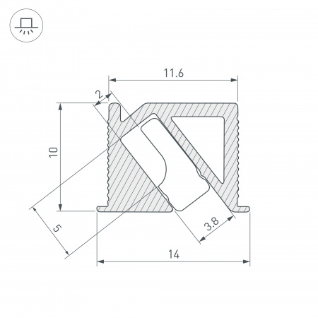 Профиль SL-BEVEL-H10-F14-2000 ANOD BLACK (Arlight, Алюминий)