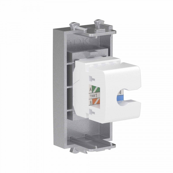 DKC Avanti Телефонная розетка RJ-12 без шторки модульная, Закаленная сталь, 1 модуль