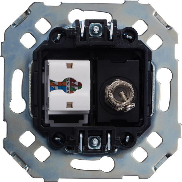 Donel Механизм комбинированой розетки TV + RJ45 cat.6/ClassE, серия N96 Superfine, DTMLA30600