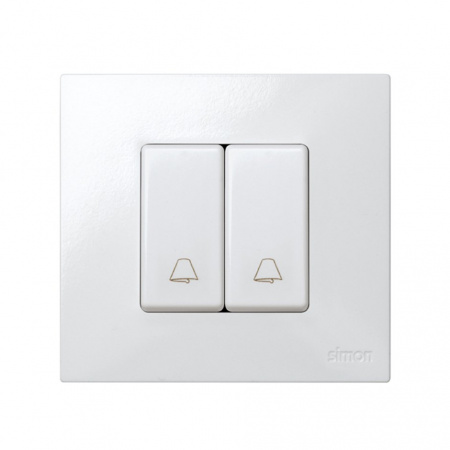 Simon 27 Мех Белая Кнопка клавишная "звонок" узкая, 10А 250В
