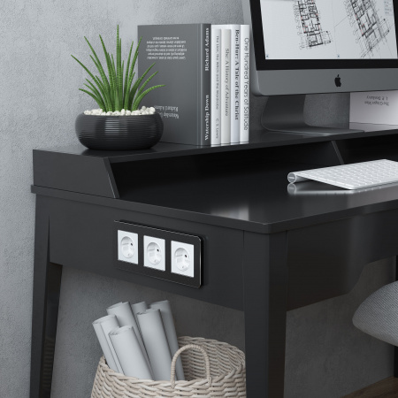 Рамка из металла на 3 поста Platinum черный алюминий W0032608