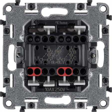 Legrand Valena ALLURE DIY Бел Переключатель 2-клавишный с подсветкой 10А 250В