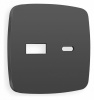 Лицевая панель OMEGA (Графит Мягкое касание) для розетки 2USB тип A+C QUANT OP9110